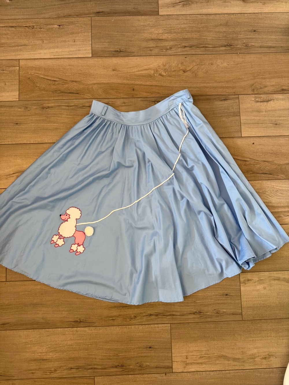 Blue Cotton Poodle 1950s Circle Swing Skirt